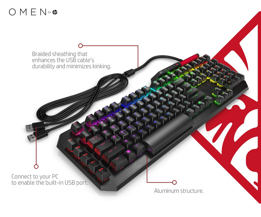 HP OMEN by Sequencer Keyboard, Full-size (100%), Wired, USB, Mechanical, Black