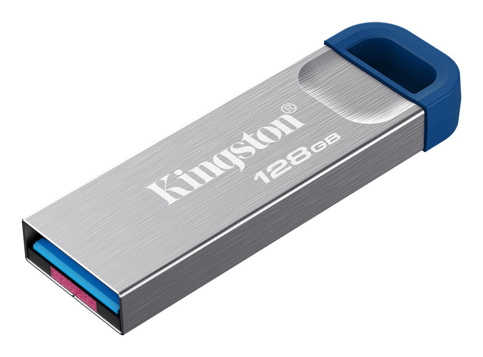Kingston Technology DataTraveler 128GB Kyson 220MB/s Metal USB 3.2 Gen 1, 128 GB, USB Type-A, 3.2 Gen 1 (3.1 Gen 1), 220 MB/s, Capless, Stainless steel