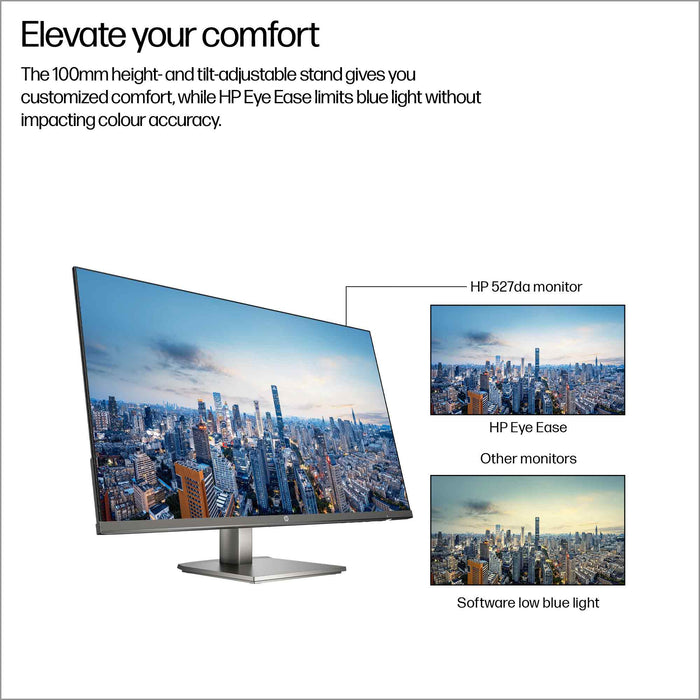 HP Series 5 27 inch FHD Monitor - 527da, 68.6 cm (27"), Full HD, LCD, 5 ms, Black