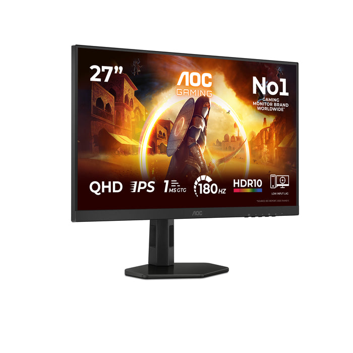 AOC G4 Q27G4XF, 68.6 cm (27"), 2560 x 1440 pixels, Quad HD, LED, 1 ms, Black, Grey