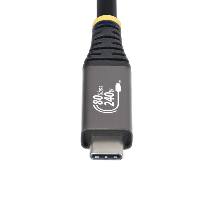 StarTech.com 50cm (1.6ft) USB4 Cable, 80Gbps, USB-IF Certified USB-C Cable, 240W PD, 8K 120Hz/4K 240Hz DP2.1 DP80, TPE Jacket, Thunderbolt 4 Compatible - Black USB-C Cord, 0.5 m, USB C, USB C, USB4 Gen 4x2, 80 Gbit/s, Black