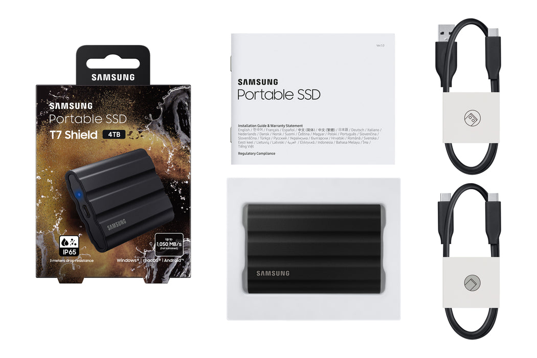 Samsung MU-PE4T0S, 4 TB, USB Type-C, 3.2 Gen 2 (3.1 Gen 2), 1050 MB/s, Password protection, Black