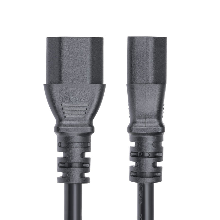 StarTech.com 4.5m (15ft) Power Extension Cord, C14 to C13 PDU Power Cord, 10A 250V, 14AWG, AC Power Cable for PDU/Power Supply, KEMA-KEUR Certified, 4.57 m, C14 coupler, C13 coupler, SJT, 250 V, 15 A
