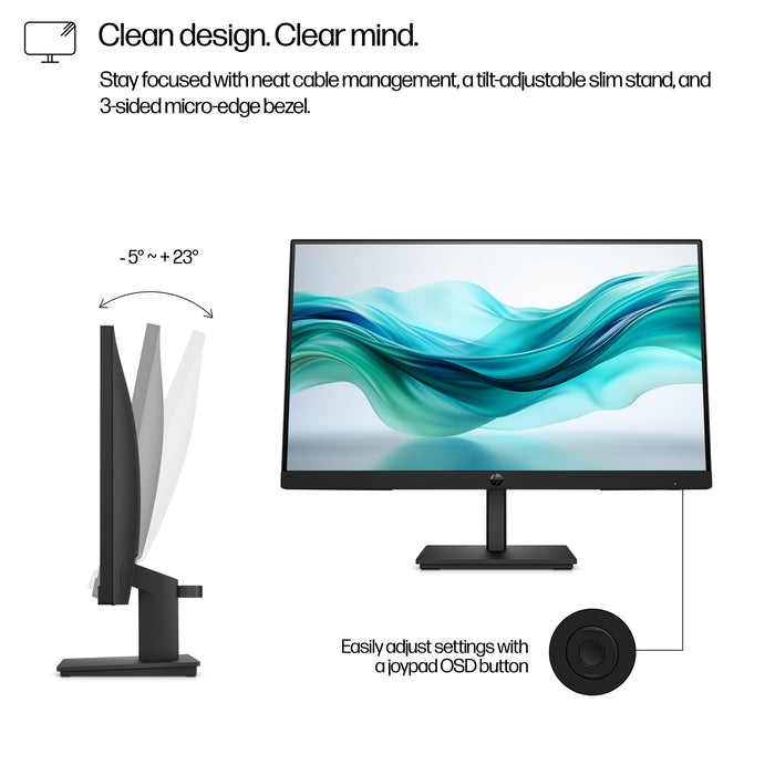 HP Series 3 Pro 21.5 inch FHD Monitor - 322pf, 54.6 cm (21.5"), 1920 x 1080 pixels, Full HD, LCD, 5 ms, Black