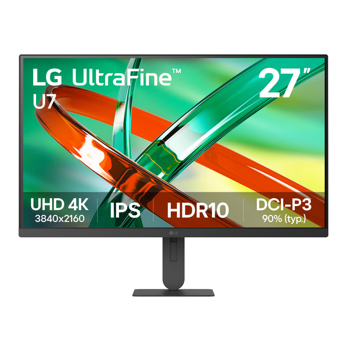 LG UltraFine™ U7 27U710B-B, 27-inch UHD 4K UHD IPS monitor, 68.6 cm (27"), 3840 x 2160 pixels, 4K Ultra HD, LCD, 5 ms, Black