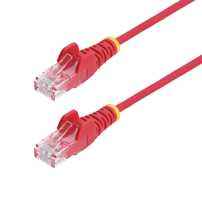 StarTech.com 1m Red Slim CAT6 Ethernet Cable, Snagless, 100W PoE, UTP, LSZH, 28AWG Pure Bare Copper Wire, Slim RJ45 Network Patch Cord w/Strain Reliefs, Individually Tested, 1 m, Cat6, U/UTP (UTP), RJ-45, RJ-45, Red