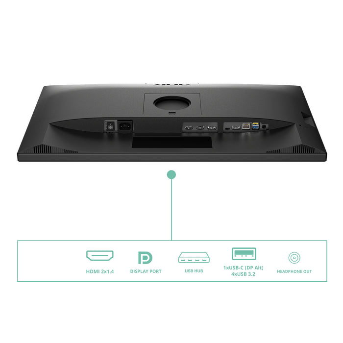 AOC Q27P3CW, 68.6 cm (27"), 2560 x 1440 pixels, Quad HD, LED, 4 ms, Black
