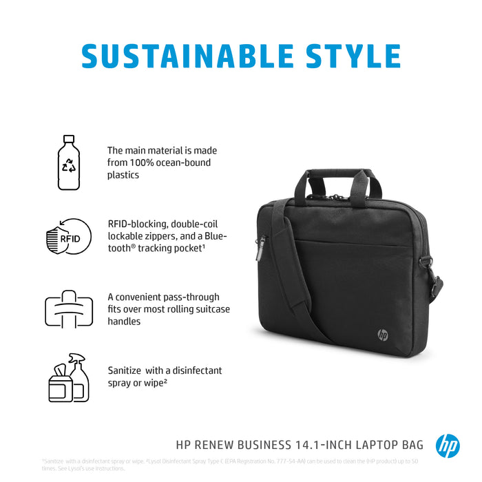 HP Renew Business 14.1-inch Laptop Bag, Messenger case, 35.8 cm (14.1"), 490 g