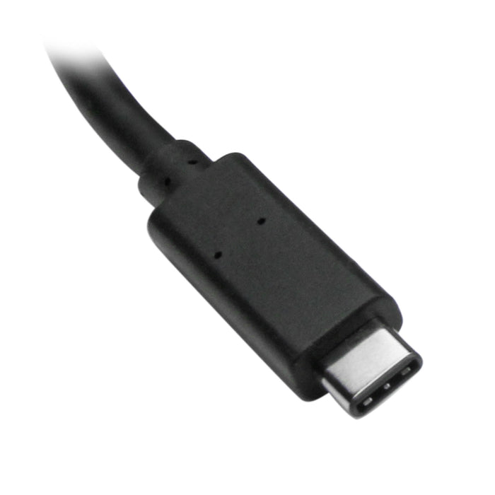 StarTech.com 3-Port USB-C Hub with Gigabit Ethernet - USB-C to 3x USB-A - USB 3.0 (5Gbps) - Includes Power Adapter - TAA, Wired, USB, Ethernet, 1000 Mbit/s, Black