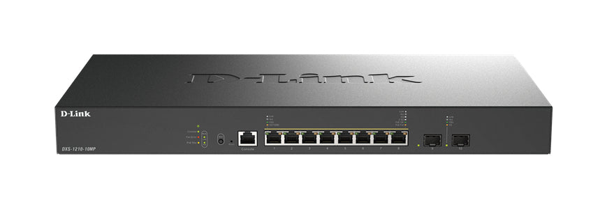 D-Link DXS-1210-10MP 10-Port 10G Multi-Gigabit PoE++ Smart Managed Switch with 2 x 10G SFP+ Ports, Managed, L2+, 10G Ethernet (100/1000/10000), Power over Ethernet (PoE), Rack mounting