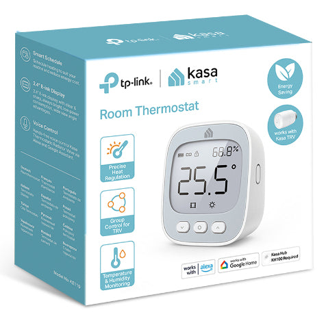 TP-Link Room Thermostat, Digital thermostat, Room, WLAN, 922 MHz, White, Buttons