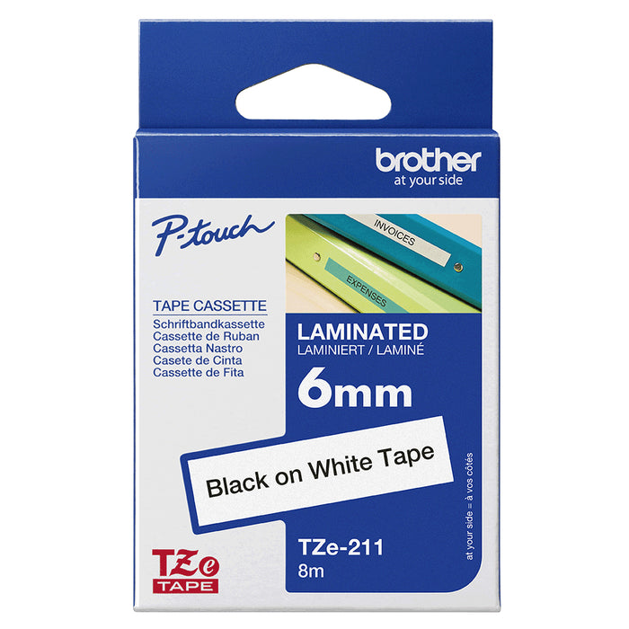 Brother TZe-211, Black on white, TZe, Grey, Thermal transfer, China, 5 year(s)