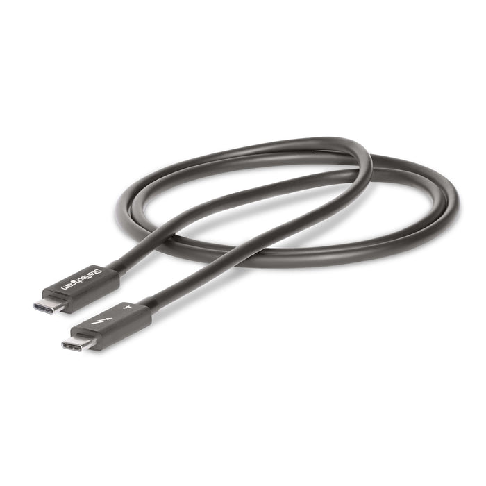 StarTech.com 3.3ft (1m) Thunderbolt 4 Cable - 40Gbps - 100W PD - 4K/8K Video - Intel-Certified Thunderbolt Cable - Compatible w/ USB4/Thunderbolt 3/USB 3.2/USB Type-C/DisplayPort, Male, Male, 1 m, 40 Gbit/s, Black, Nickel