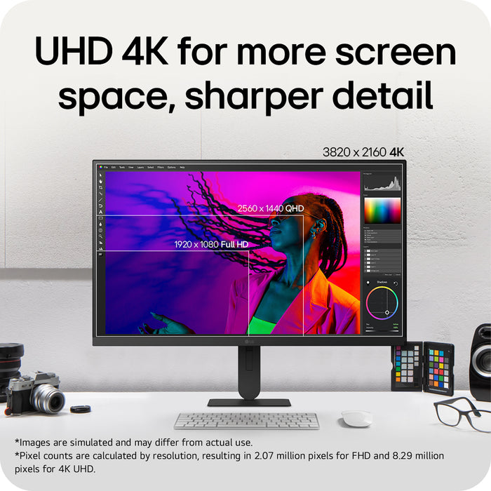 LG UltraFine™ U7 27U710B-B, 27-inch UHD 4K UHD IPS monitor, 68.6 cm (27"), 3840 x 2160 pixels, 4K Ultra HD, LCD, 5 ms, Black