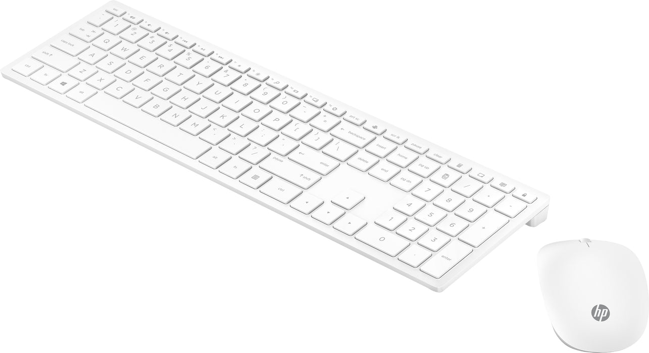 HP Pavilion Wireless Keyboard and Mouse 800, Full-size (100%), Wireless, RF Wireless, White, Mouse included