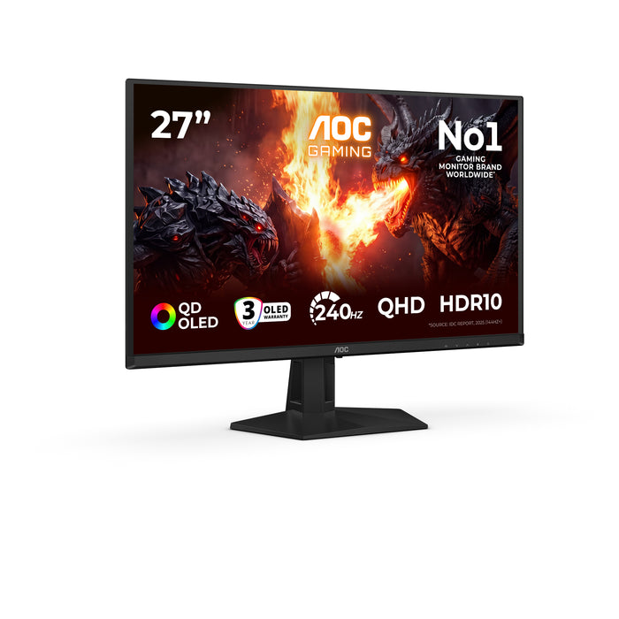 AOC G4 Q27G41ZDF, 67.3 cm (26.5"), 2560 x 1440 pixels, Quad HD, QD-OLED, 0.03 ms, Black, Red