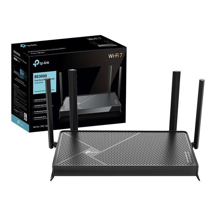 TP-Link Archer BE230, Wi-Fi 7 (802.11be), Dual-band (2.4 GHz / 5 GHz), Ethernet LAN, Black, Tabletop router