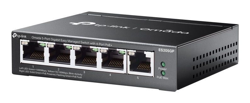 TP-Link Omada 5-Port Gigabit Easy Managed Switch with 4-Port PoE+, Managed, Gigabit Ethernet (10/100/1000), Power over Ethernet (PoE), Wall mountable
