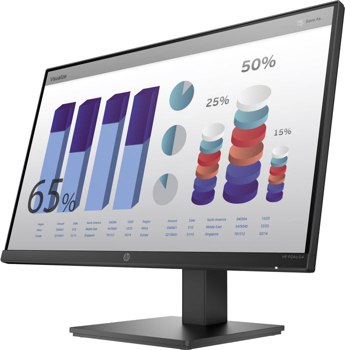 HP P24q G4, 60.5 cm (23.8"), 2560 x 1440 pixels, Quad HD, LED, 5 ms, Black
