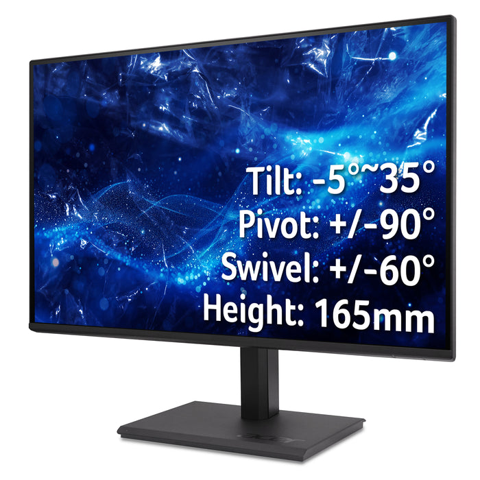Acer B7 Vero B277G business monitor - 27", Full HD (1920x1080), IPS, 120Hz, 1ms, AdaptiveSync, height adjustable, HDMI, DP, USB-C, 68.6 cm (27"), 1920 x 1080 pixels, Full HD, LCD, 4 ms, Black