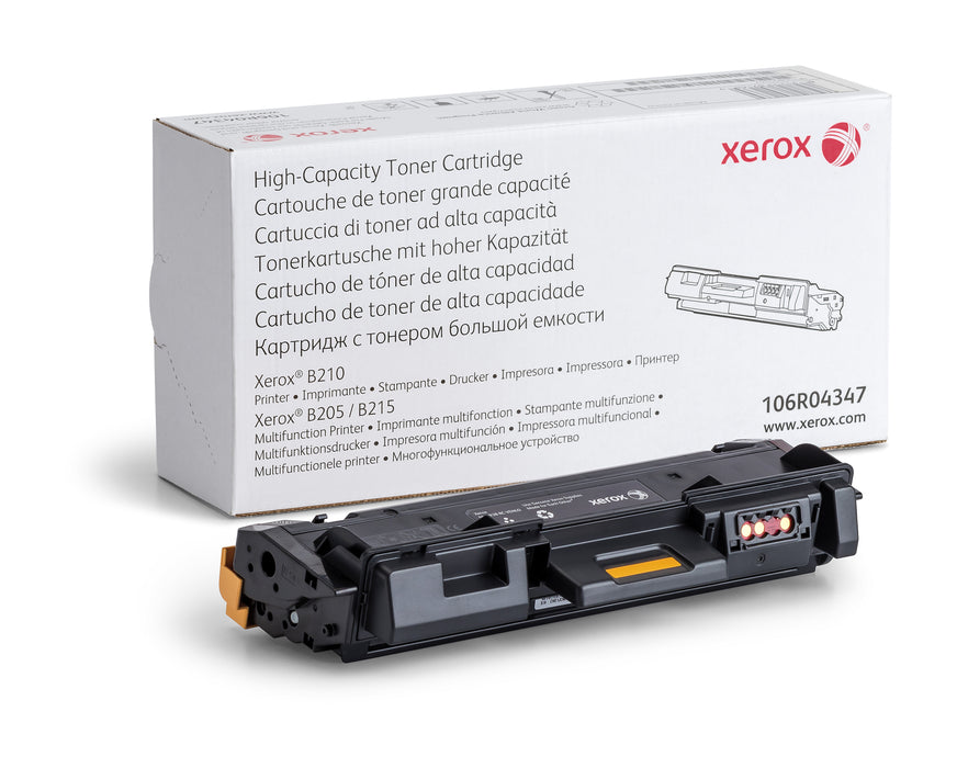Xerox Genuine ® B205 Multifunction Printer/B210 Printer/B215 Multifunction Printer Black High capacity Toner Cartridge (3000 Pages) - 106R04347, 3000 pages, Black, 1 pc(s)