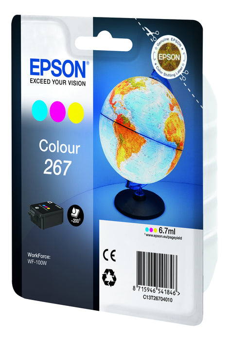 Epson Globe 267 Single Colour Ink, Standard Yield, Cyan, Magenta, Yellow, Pigment-based ink, 6.7 ml, 1 pc(s), Single pack