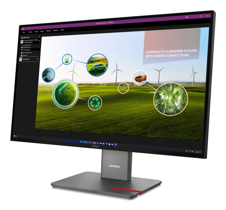 Lenovo ThinkVision P27Q-40, 68.6 cm (27"), 2560 x 1440 pixels, Quad HD, LED, 6 ms, Black