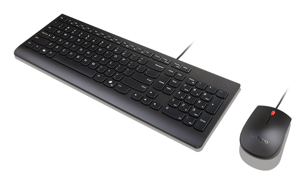 Lenovo KB MICE_BO Essencial WR KBMS GB A1, Full-size (100%), Wired, USB, Black, Mouse included