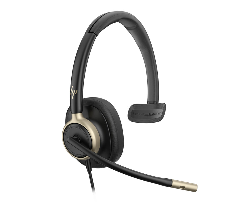 HP Poly Mission 815 Monaural USB Wired Headset, Wired, 122 g, Headset, Black