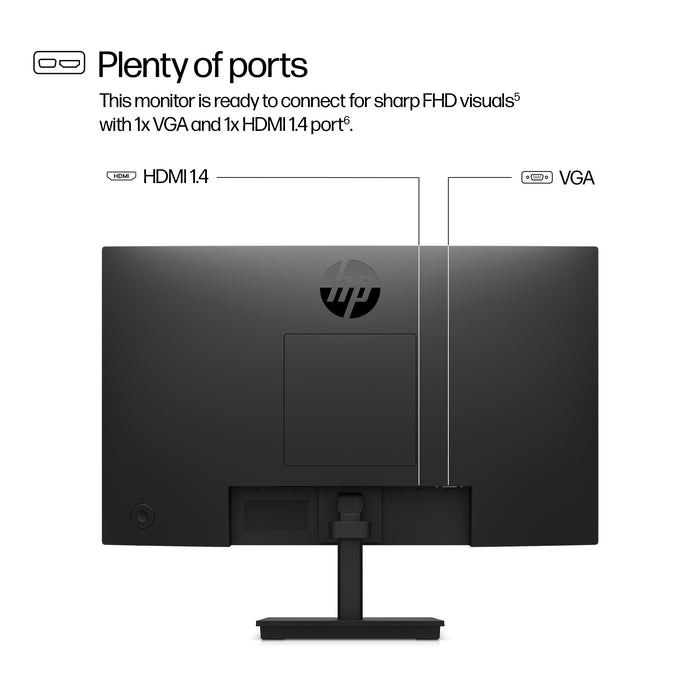 HP Series 3 Pro 21.45 inch FHD Monitor - 322pv, 54.5 cm (21.4"), 1920 x 1080 pixels, Full HD, LCD, 5 ms, Black