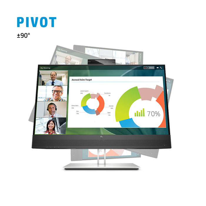 HP E24mv G4 FHD Conferencing Monitor, 60.5 cm (23.8"), 1920 x 1080 pixels, Full HD, LCD, 5 ms, Black