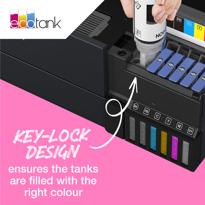 Epson 114 EcoTank Pigment Black ink bottle, Original, Black, Epson, ET-8500, Standard Yield, 70 ml