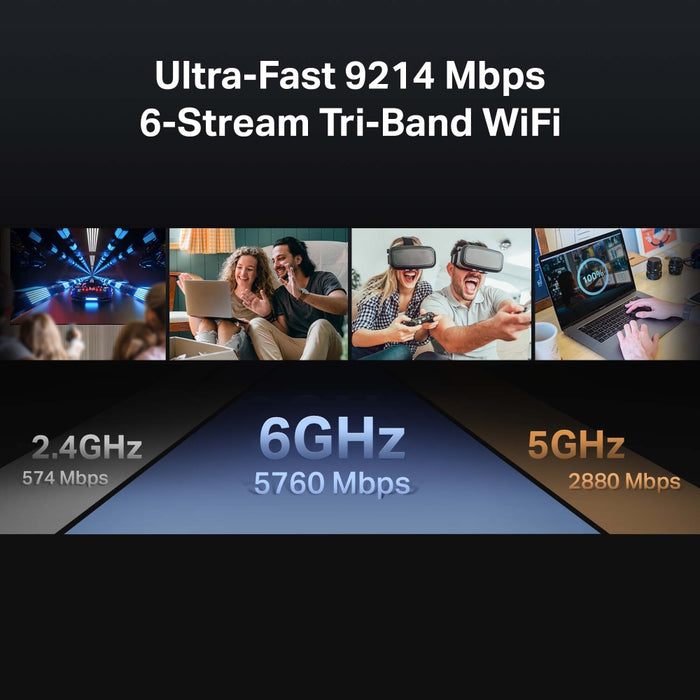 TP-Link Archer BE9300 Tri-Band Wi-Fi 7 Router, Wi-Fi 7 (802.11be), Tri-band (2.4 GHz / 5 GHz / 6 GHz), Ethernet LAN, Black, Tabletop router