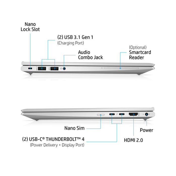 HP EliteBook 840 Aero G8 Notebook PC Wolf Pro Security Edition, Intel® Core™ i5, 2.4 GHz, 35.6 cm (14"), 1920 x 1080 pixels, 8 GB, 256 GB