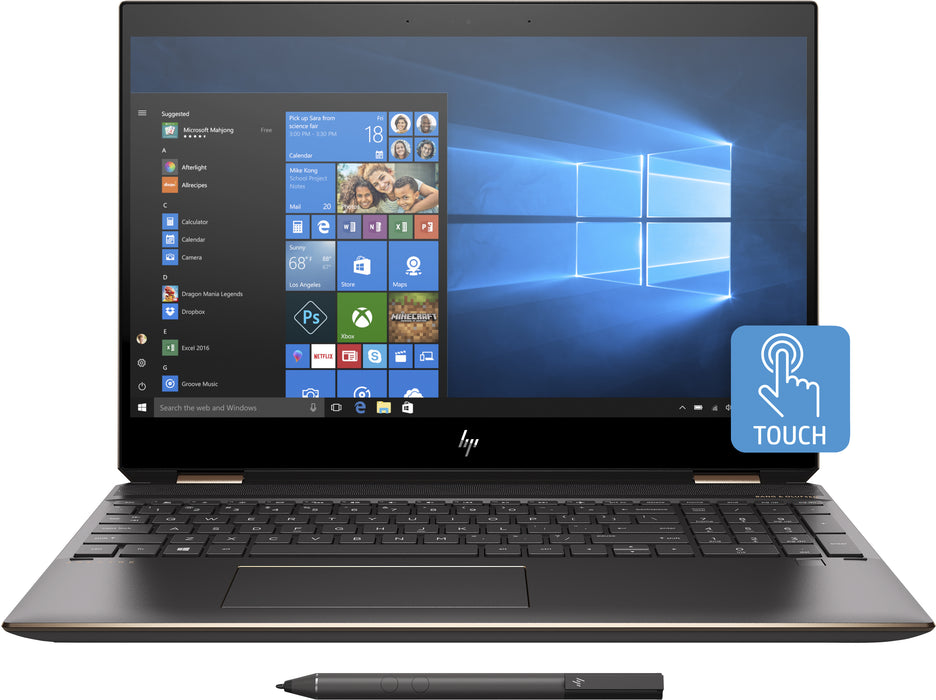 HP Spectre x360 15-df0004na, Intel® Core™ i7, 2.2 GHz, 39.6 cm (15.6"), 1920 x 1080 pixels, 8 GB, 512 GB