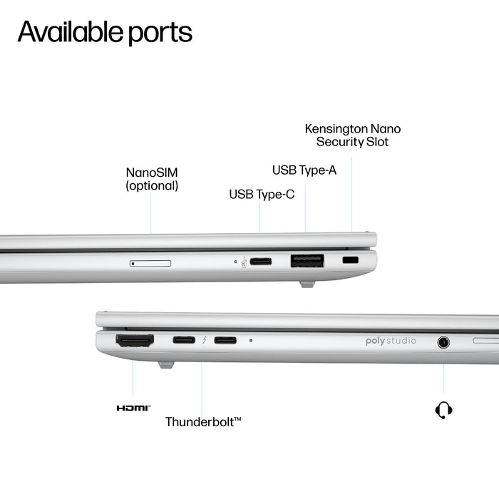 HP EliteBook 8 G1a Next Gen AI PC Wolf Pro Security Edition, AMD Ryzen AI 7, 2 GHz, 35.6 cm (14"), 1920 x 1200 pixels, 24 GB, 512 GB
