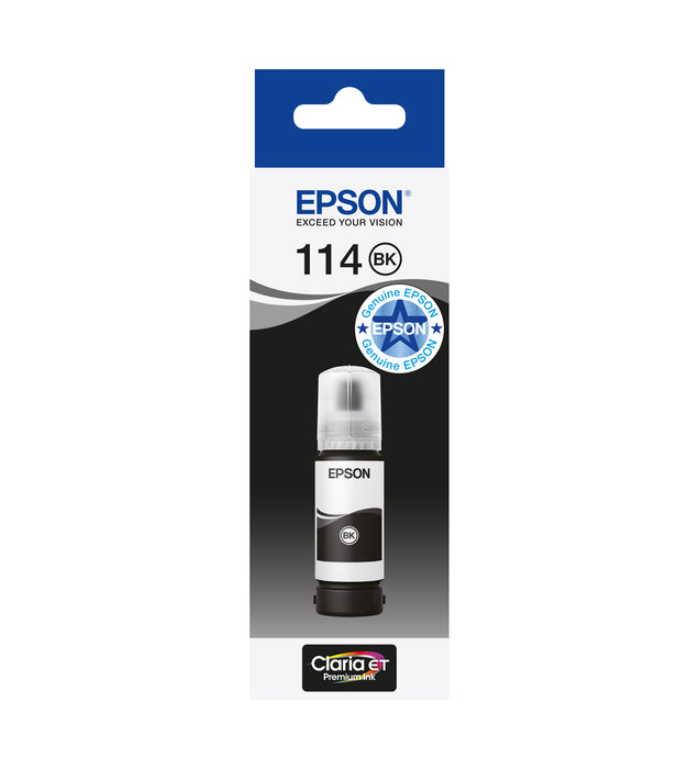 Epson 114 EcoTank Pigment Black ink bottle, Original, Black, Epson, ET-8500, Standard Yield, 70 ml