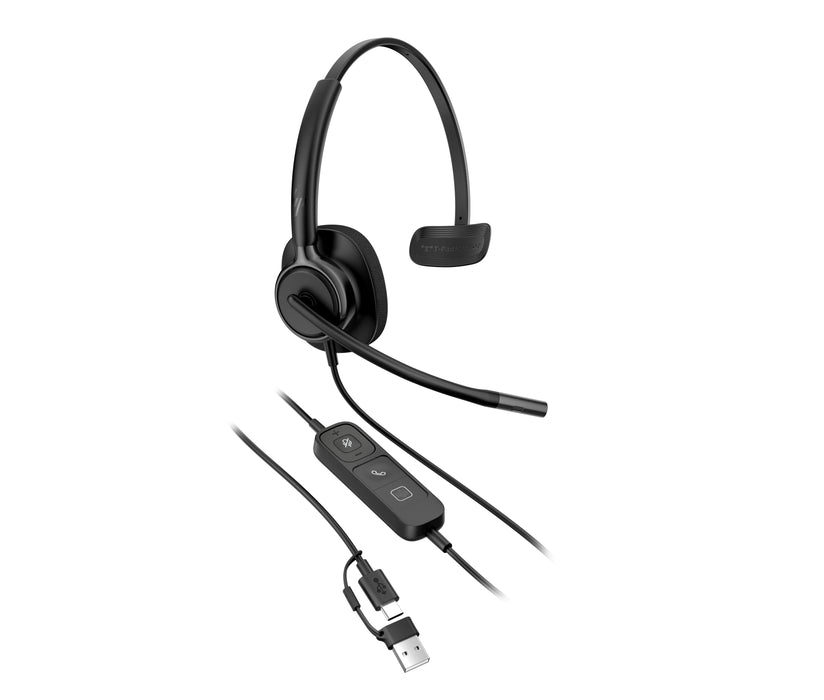 HP Poly Mission 415 Monaural USB Wired Headset Classic (Bulk), Wired, 97 g, Headset, Black