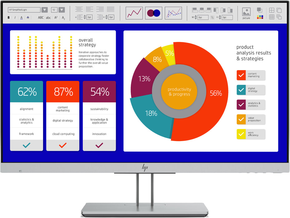 HP EliteDisplay E243p, 60.5 cm (23.8"), 1920 x 1080 pixels, Full HD, LED, 14 ms, Black, Silver