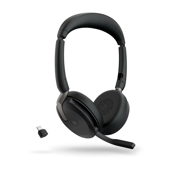 Jabra Evolve2 65 Flex - Link380c MS Stereo (Wireless Charging), Wireless, Office/Call center, 20 - 20000 Hz, 136 g, Headset