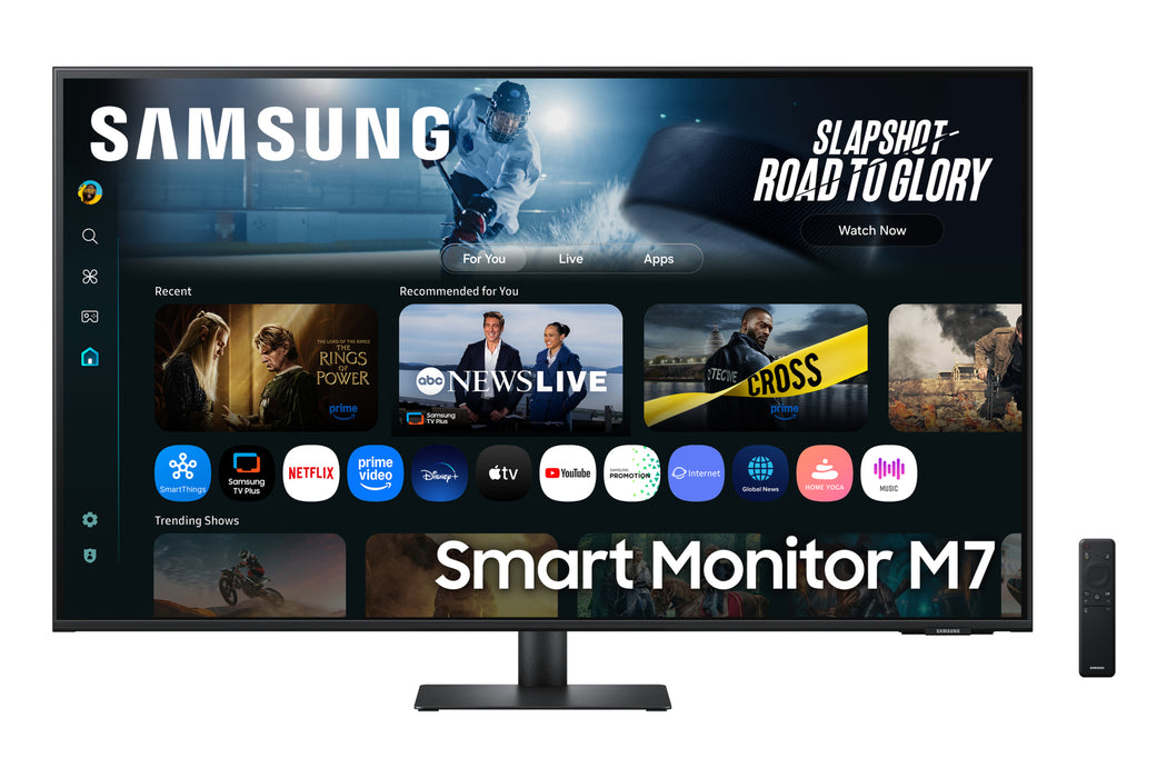 Samsung 43" Smart Monitor M70F UHD, 109.2 cm (43"), 3840 x 2160 pixels, 4K Ultra HD, LCD, 4 ms, Black