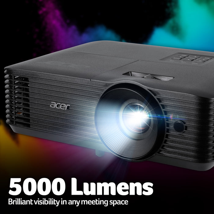 Acer X1328 DLP Projector, WXGA (1280×800), 5000 ANSI Lumens, 5000 ANSI lumens, DLP, WXGA (1280x800), 20000:1, 16:10, 685.8 - 7620 mm (27 - 300")