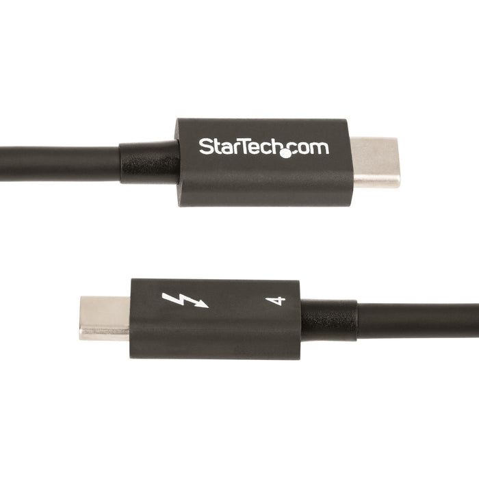 StarTech.com 3.3ft (1m) Thunderbolt 4 Cable - 40Gbps - 100W PD - 4K/8K Video - Intel-Certified Thunderbolt Cable - Compatible w/ USB4/Thunderbolt 3/USB 3.2/USB Type-C/DisplayPort, Male, Male, 1 m, 40 Gbit/s, Black, Nickel