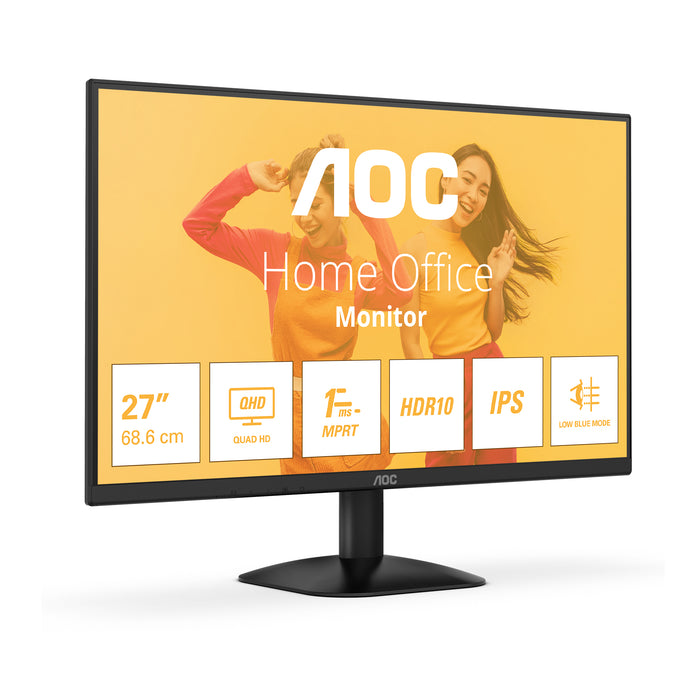 AOC B3 Q27B35E, 68.6 cm (27"), 2560 x 1440 pixels, Quad HD, LED, 4 ms, Black