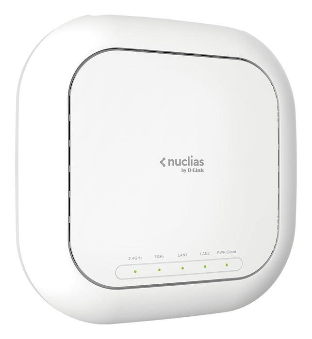 D-Link Nuclias AX3600 Wi-Fi Cloud-Managed Access Point, 2.4 GHz, 5 GHz, 2402 Mbit/s, SSID, WPA, WPA-RADIUS, WPA2, WPA3, 10,100,1000,25000 Mbit/s
