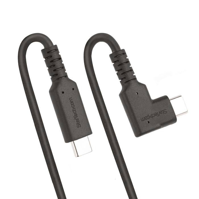 StarTech.com 6.6ft (2m) USB-C Cable, Right-Angled, USB 5Gbps, 100W (5A) Power Delivery, 4K 60Hz DP Alt Mode, Rugged USB C Cord - Thunderbolt Compatible, 2 m, USB C, USB C, USB 3.2 Gen 1 (3.1 Gen 1), 5 Gbit/s, Black