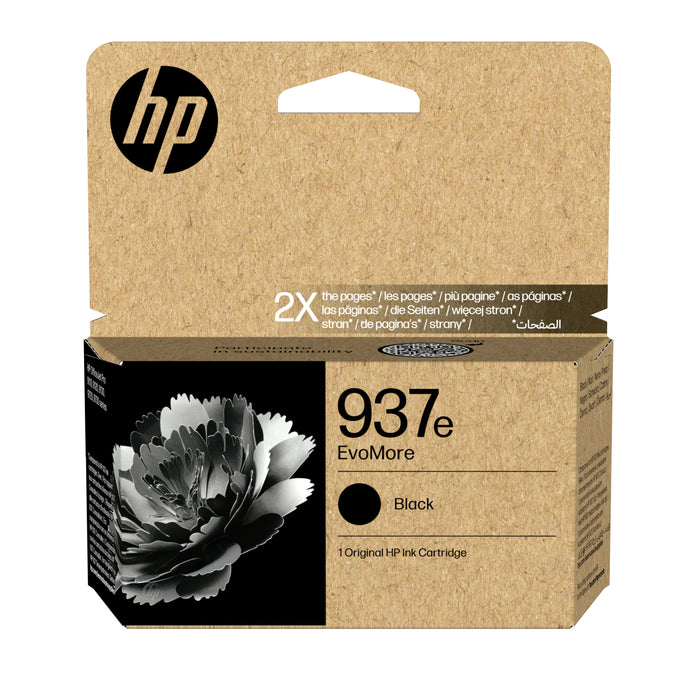 HP 937e EvoMore Black Original Ink Cartridge, High (XL) Yield, Black, 1 pc(s), 2500 pages, Single pack