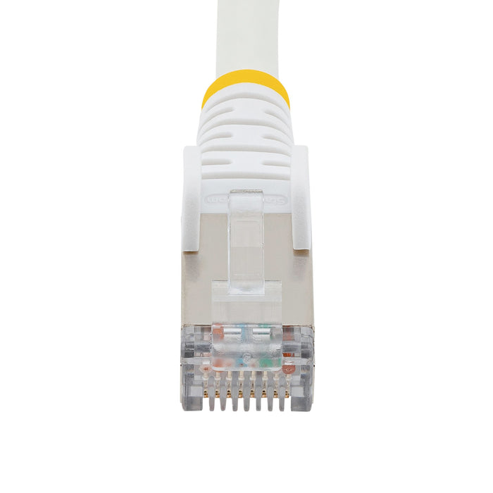 StarTech.com 3m CAT6a Ethernet Cable - White - Low Smoke Zero Halogen (LSZH) - 10GbE 500MHz 100W PoE++ Snagless RJ-45 w/Strain Reliefs S/FTP Network Patch Cord, 3 m, Cat6a, S/FTP (S-STP), RJ-45, RJ-45, White