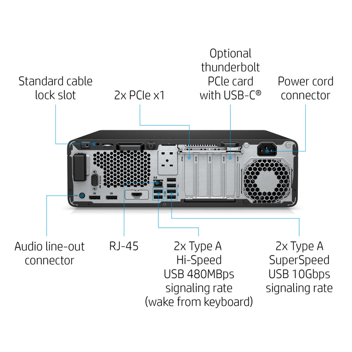 HP EliteDesk 800 G6, 2.9 GHz, Intel® Core™ i7, i7-10700, 16 GB, 512 GB, Windows 10 Pro