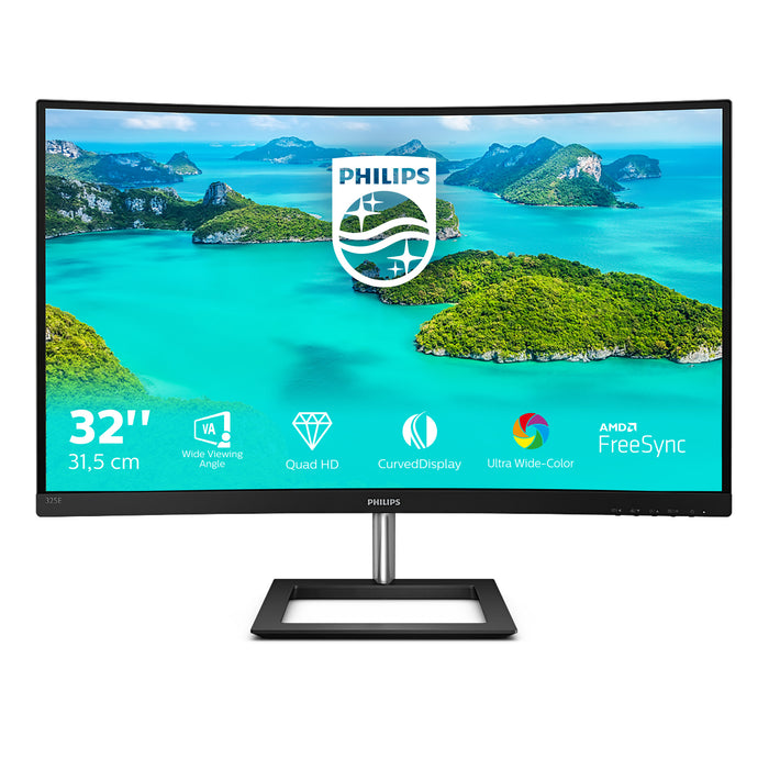 Philips E Line 325E1C/00, 80 cm (31.5"), 2560 x 1440 pixels, Quad HD, LCD, 4 ms, Black